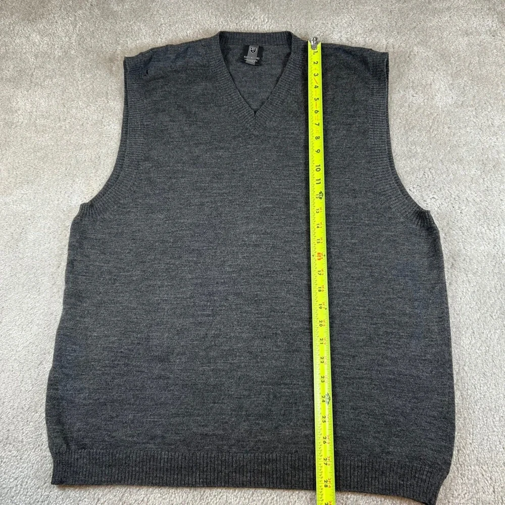Nike Golf Sweater Vest Mens Large Gray 100% Merino Wool V-Neck Sleeveless Knit